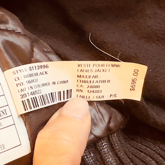 Veste RUDSAK EN CUIR noir avec collet en fourrure amovible - Picture 3 of 8